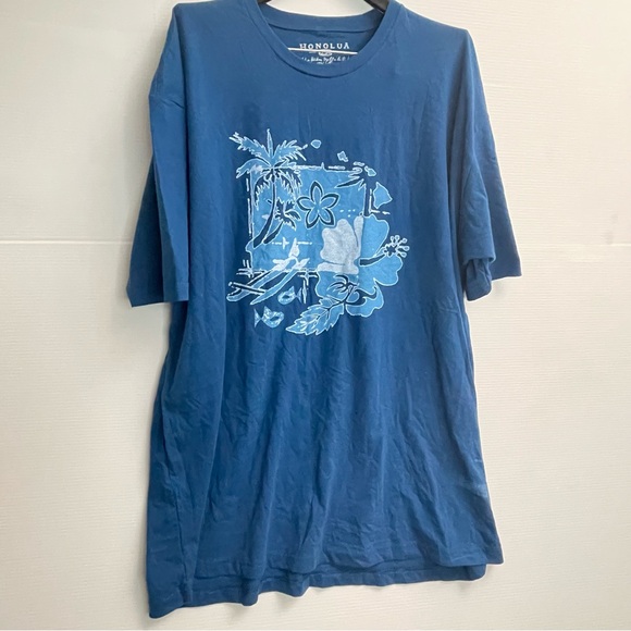 Shomolus Surf Co. Tee Shirt Crew neck Island Hawaii Graphic Blue 3xL - Picture 2 of 10